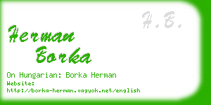herman borka business card